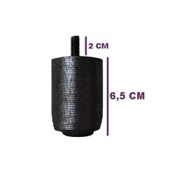 Kit 8x4 Pés P63 Preto C/ Trava para Cama Box ou Baú Queen ou King (8 Fixos de Madeira e 4 Rodinhas) - 2
