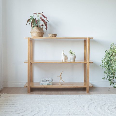 Estante Laguna 3 Prateleiras 120cm Amêndoa