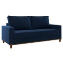 Ver imagem 2 de Estofado Gael Living 3 Lugares 2 Almofadas Soltas Veludo Azul - Casa Giulia