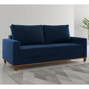 Ver imagem 1 de Estofado Gael Living 3 Lugares 2 Almofadas Soltas Veludo Azul - Casa Giulia