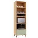 Ver imagem 4 de Paneleiro para Cozinha Torre Dupla 100% MDF 2 Portas Lótus Carvalho/Verde