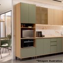 Ver imagem 5 de Paneleiro para Cozinha Torre Dupla 100% MDF 2 Portas Lótus Carvalho/Verde