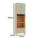 Ver imagem 3 de Paneleiro para Cozinha Torre Dupla 100% MDF 2 Portas Lótus Carvalho/Verde