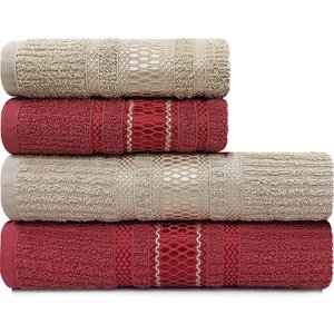 Jogo de Toalhas 4 Peças Banhão Gigante + Rosto 100% Algodão Capri Emcompre Marcotex