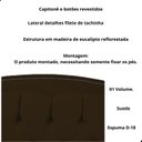 Ver imagem 4 de Kit Cabeceira e Calçadeira com Baú 160 Cm King Casal Diana Suede