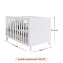 Ver imagem 3 de Berço Evolutivo L 2 em 1 Padrão Americano 100% MDF Pés Madeira Branco