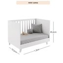 Ver imagem 5 de Berço Evolutivo L 2 em 1 Padrão Americano 100% MDF Pés Madeira Branco
