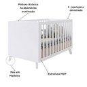 Ver imagem 7 de Berço Evolutivo L 2 em 1 Padrão Americano 100% MDF Pés Madeira Branco