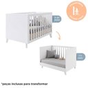 Ver imagem 4 de Berço Evolutivo L 2 em 1 Padrão Americano 100% MDF Pés Madeira Branco