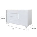 Ver imagem 3 de Cômoda L 4 Gavetas e 1 Porta 100% MDF Pés Madeira