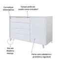 Ver imagem 5 de Cômoda L 4 Gavetas e 1 Porta 100% MDF Pés Madeira