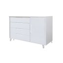 Ver imagem 2 de Cômoda L 4 Gavetas e 1 Porta 100% MDF Pés Madeira