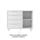 Ver imagem 6 de Cômoda L 4 Gavetas e 1 Porta 100% MDF Pés Madeira