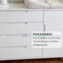 Ver mais imagens de Cômoda L 4 Gavetas e 1 Porta 100% MDF Pés Madeira