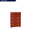 Ver imagem 5 de Cômoda para Quarto 5 Gavetas Madeira Maciça Manaus Vermelho/Mel