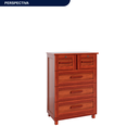 Ver imagem 2 de Cômoda para Quarto 5 Gavetas Madeira Maciça Manaus Vermelho/Mel