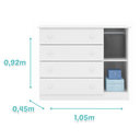 Ver imagem 5 de Conjunto Infantil Guarda Roupa e Comoda Helena Mdf Branco Pheonix Baby