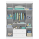 Ver imagem 3 de Conjunto Infantil Guarda Roupa e Comoda Helena Mdf Branco Pheonix Baby