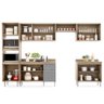 Cozinha Modulada 6 Módulos Composição 8 Castanho/Cinza - Lumil Móveis - 3