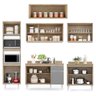 Cozinha Modulada 6 Módulos Composição 8 Castanho/Cinza - Lumil Móveis - 6