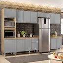 Ver imagem 2 de Cozinha Modulada 6 Módulos Composição 8 Castanho/Cinza - Lumil Móveis