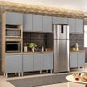 Cozinha Modulada 6 Módulos Composição 8 Castanho/Cinza - Lumil Móveis - 2