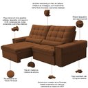 Ver imagem 3 de Sofá Retrátil Reclinável para Sala 3 Lugares 250cm Nebrasca F04 Veludo Terracota - Lyam Decor