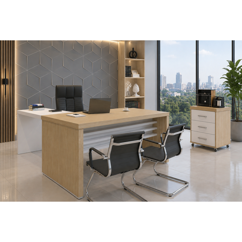 Conjunto Escritório Artany: Mesa, Extensor e Gaveteiro