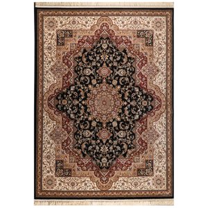 Tapete Alanya Des 02 Preto e Bege 1,40x2,00 Global Decor