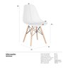 Kit 10 Cadeiras Charles Eames Eiffel Dsw - Base de Madeira Clara - Branco - 7