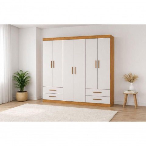 Guarda Roupa 6 Portas 4 Gavetas Allure -grand Line