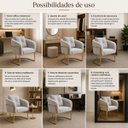 Ver imagem 5 de Cadeira Poltrona Orgânica Luxo Base de Metal em Veludo