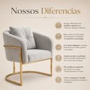 Ver imagem 4 de Cadeira Poltrona Orgânica Luxo Base de Metal em Veludo