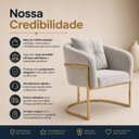 Ver imagem 6 de Cadeira Poltrona Orgânica Luxo Base de Metal em Veludo