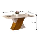 Ver imagem 3 de Mesa Sala de Jantar 6 Lugares Vidro Rubi e Kit Cadeiras Estofadas Madeira Maciça Vegas Bege Yescasa