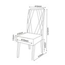 Ver imagem 5 de Mesa Sala de Jantar 6 Lugares Vidro Rubi e Kit Cadeiras Estofadas Madeira Maciça Vegas Bege Yescasa