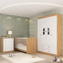 Ver imagem 1 de Quarto de Bebê Completo com Berço 3 em 1 para Colchão 130x60cm Amora Multimóveis Mp4553