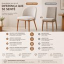 Ver imagem 6 de Kit 4 Cadeiras de Jantar Estofadas Sarah Amadeirada Creme Design Moderno Madeira