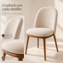Ver imagem 3 de Kit 4 Cadeiras de Jantar Estofadas Sarah Amadeirada Creme Design Moderno Madeira