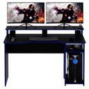 Ver imagem 6 de Mesa para Computador Gamer Espaço para 2 Monitores e Cpu Preto/Azul