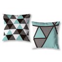 Ver imagem 1 de Kit 2 Almofadas Cheias 40cm X 40cm Decorativas Estampadas Digital Sala Sofá Quarto Geo Verde