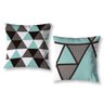 Kit 2 Almofadas Cheias 40cm X 40cm Decorativas Estampadas Digital Sala Sofá Quarto Geo Verde - 1