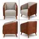 Ver imagem 3 de Poltrona Silmara Design Elegante e Sofisticada para Recepção Linho