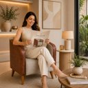 Ver imagem 7 de Poltrona Silmara Design Elegante e Sofisticada para Recepção Linho