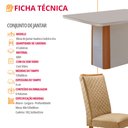 Ver imagem 7 de Mesa de Jantar Isadora 120cm Tampo MDF e Vidro Canto Copo com 4 Cadeiras Lira Moderna Mobília