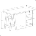 Ver imagem 2 de Escrivaninha Retangular Villa de Toscana Th Shop 1 Gaveta 2 Prateleiras MDF Branco Casah