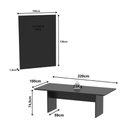 Ver imagem 2 de Conjunto Mesa de Escritório Reunião 220cm com Painel para Tv Multimóveis Cr25339 Preto