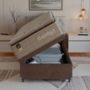 Ver imagem 6 de Cama Box Baú Solteiro + Colchão Comfort Class Pillow Top Bege/suede Marrom