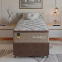 Ver mais imagens de Cama Box Baú Solteiro + Colchão Comfort Class Pillow Top Bege/suede Marrom