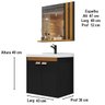 Gabinete Kit Banheiro Completo Preto com Cuba e Espelho Luxo Pallas - 3